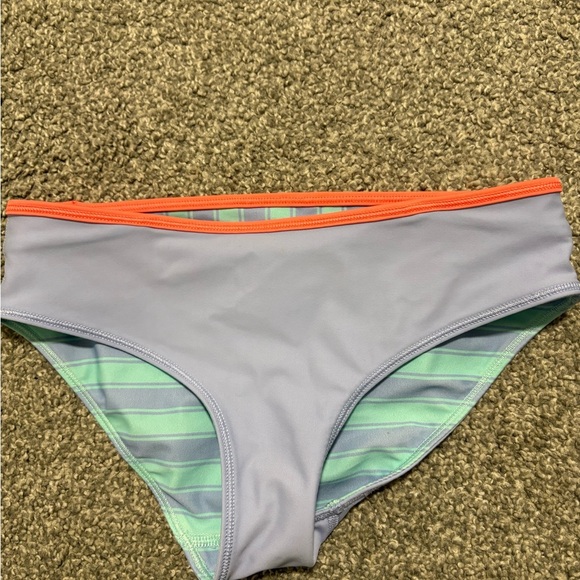 Ivivva by Lululemon Kid's Striped Swim Bottoms - Green and Blue Girl's Size 8 - Picture 5 of 8